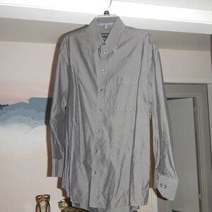 Men's Kenneth Cole Metallic Gray button down dress shirt 15.5  32-33